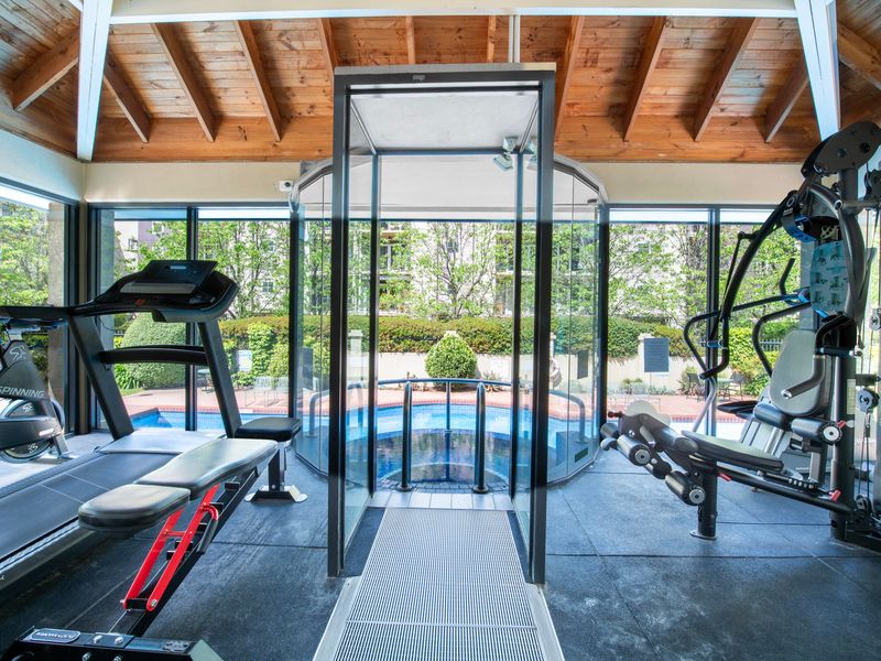 Fully equipped fitness area with stunning views, ready for your workout sessions.