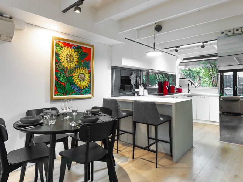 Chic dining area perfect for shared meals and relaxing evenings.