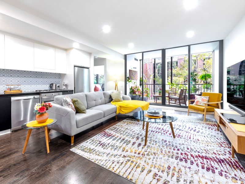 Bright open-plan living area