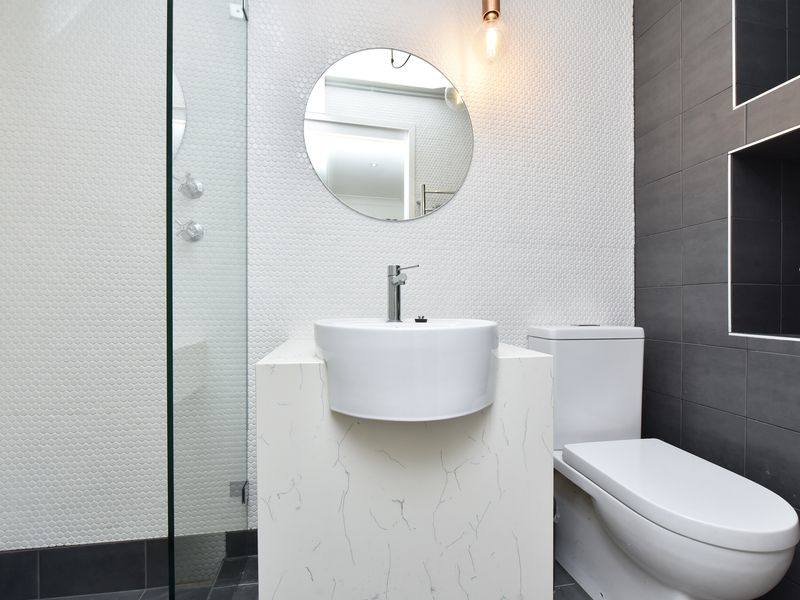 Fresh, modern bathroom with clean lines and a soothing spa-like feel to start and end your day.