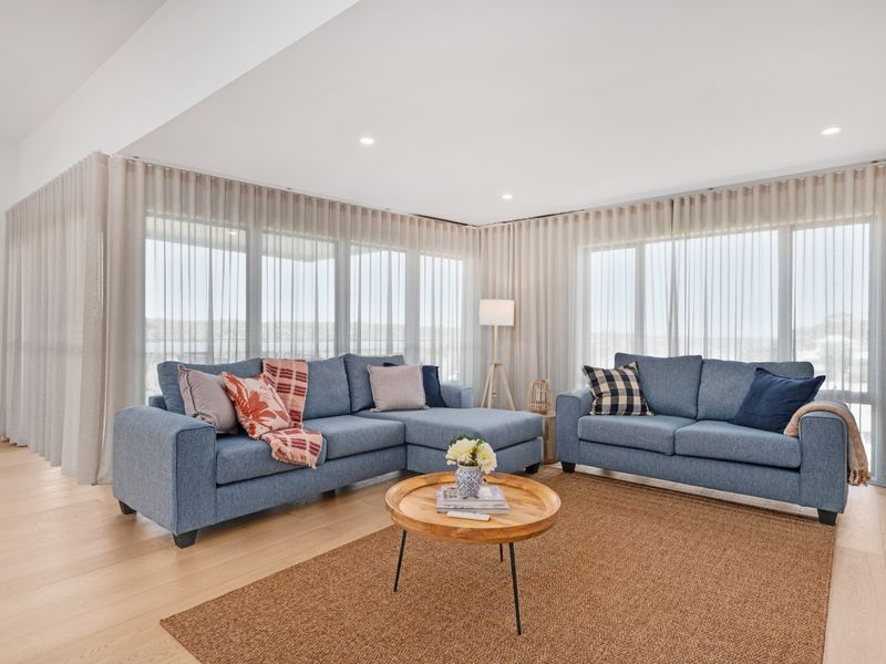 Sun-filled living space with scenic views