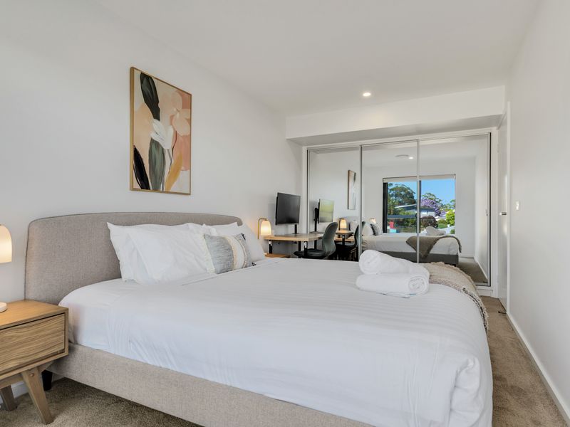 Spacious master bedroom with stylish décor