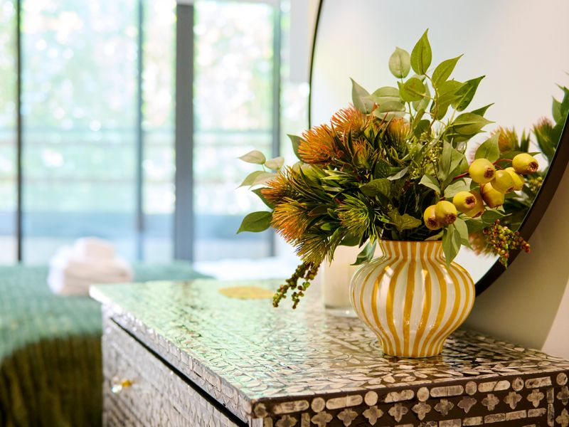 Beautiful floral arrangement adding a warm, welcoming touch to the home.