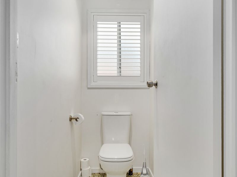Clean and modern toilet with fresh white finishes