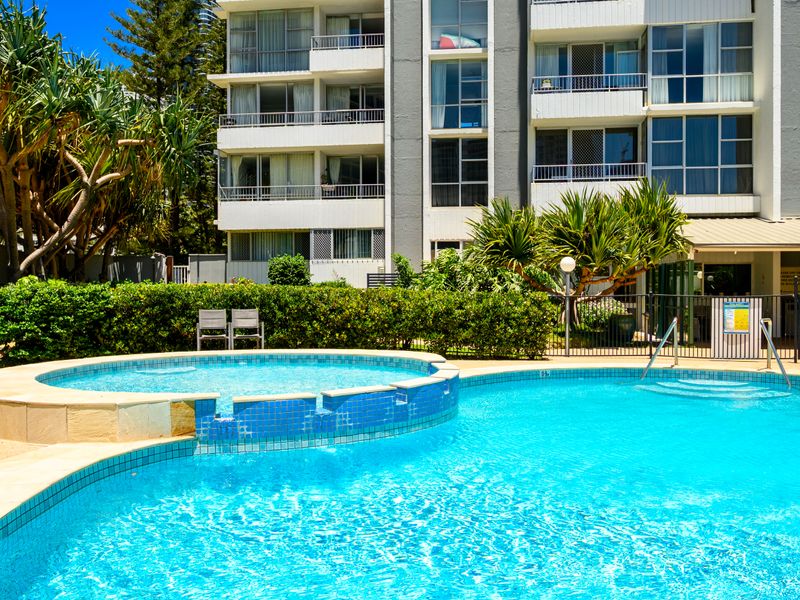Sparkling lagoon-style pool perfect for cooling off.