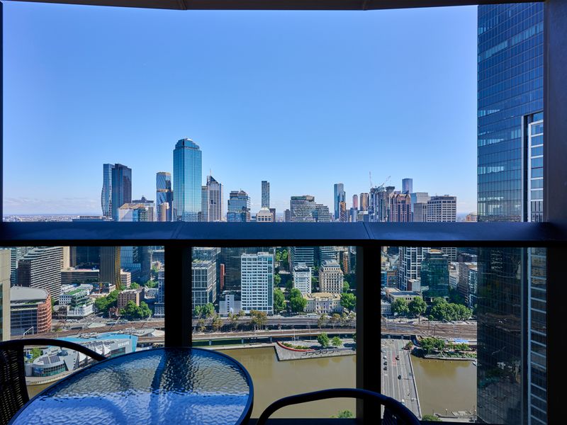 Private balcony overlooking the Yarra River