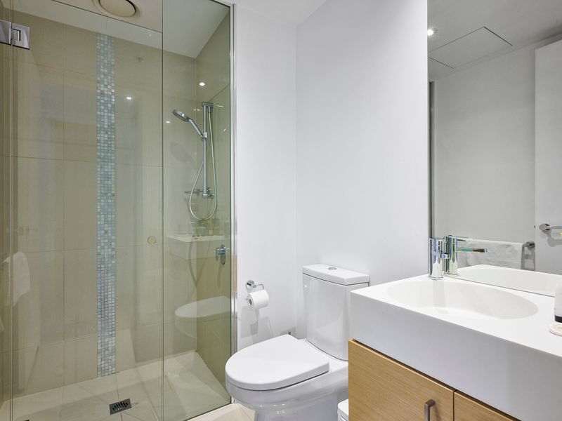 Modern bathroom with walk-in shower