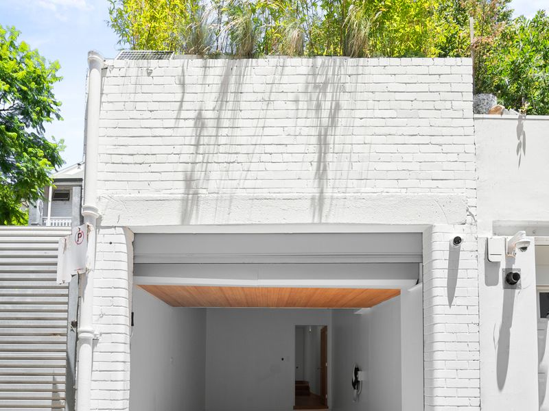 Private garage entrance with modern façade