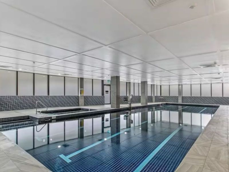 Indoor swimming pool with lap lanes