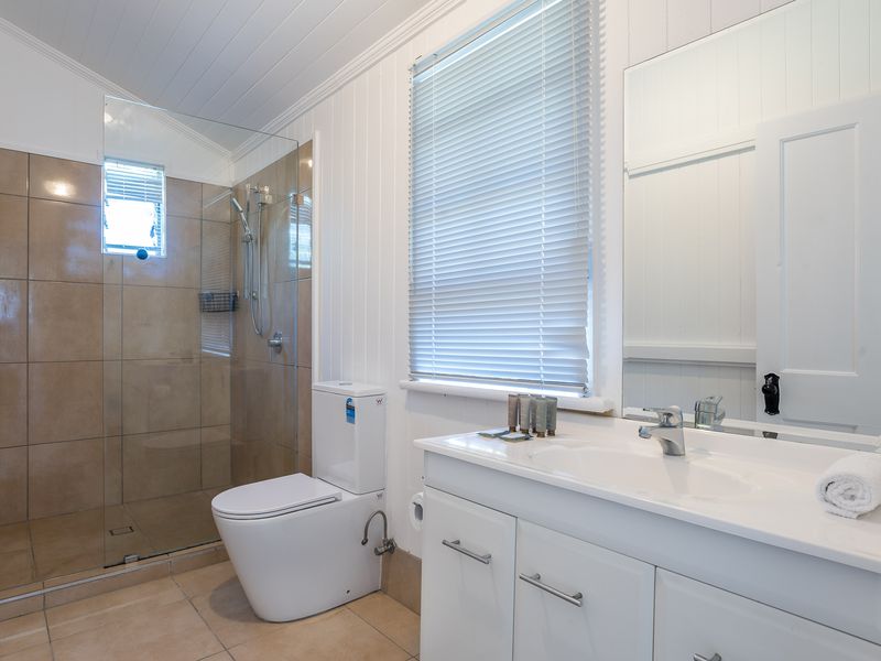 Modern bathroom with walk-in shower