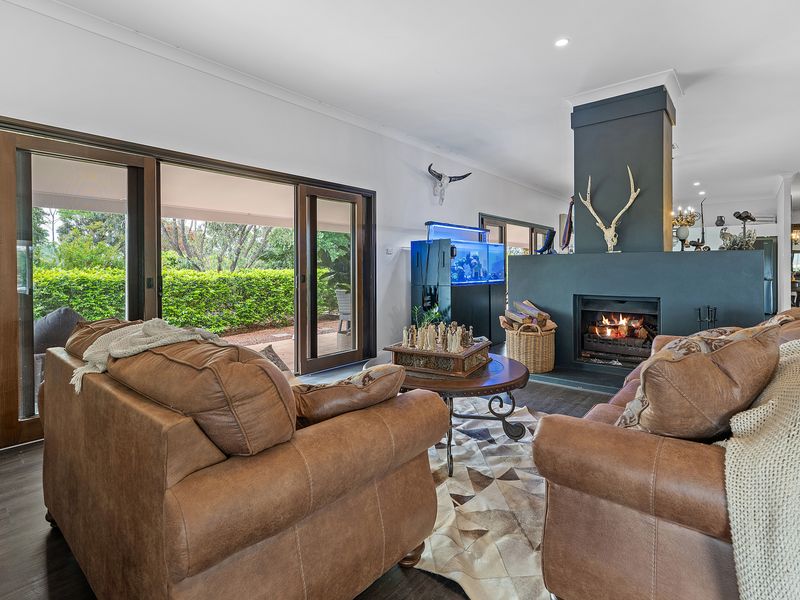 Warm and inviting living space with a feature fireplace.