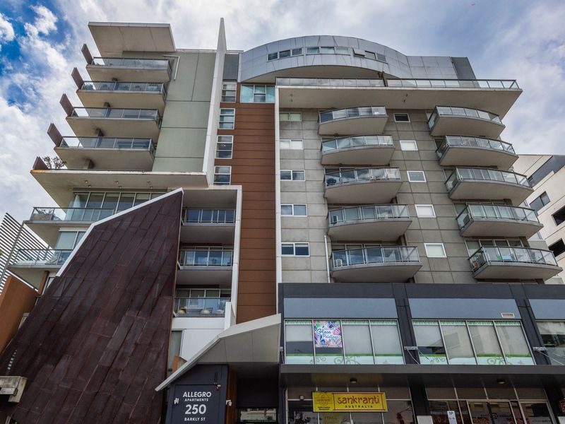 Modern apartment building façade