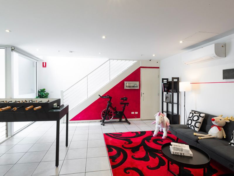 Shared recreational area with table games