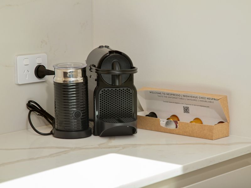 Coffee station with capsule machine for easy mornings