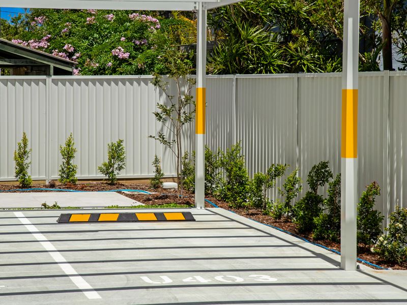 Secure parking area within the complex
