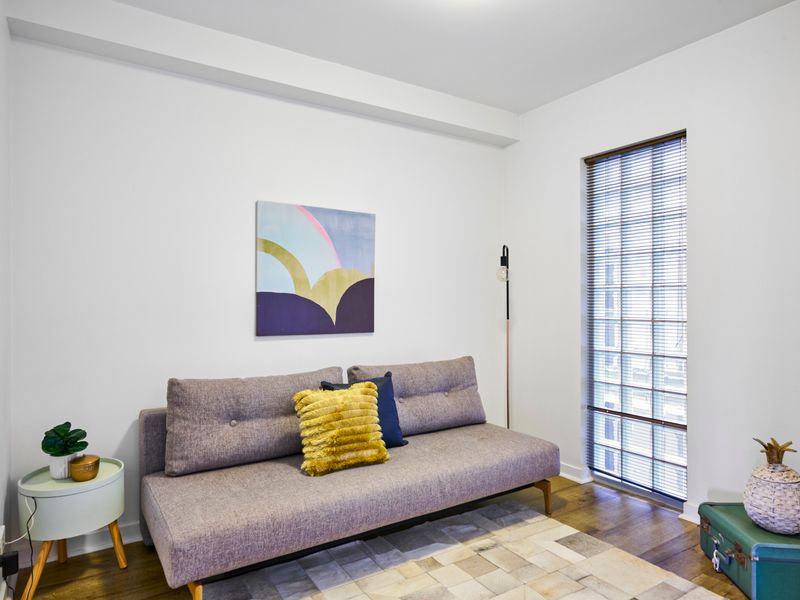 Cozy lounge corner with stylish décor and natural light