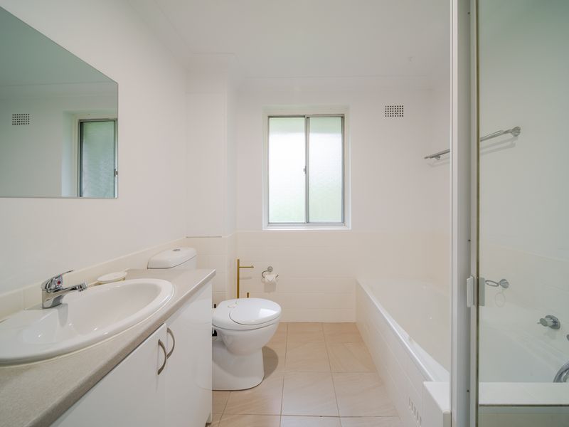 Bright bathroom with practical layout