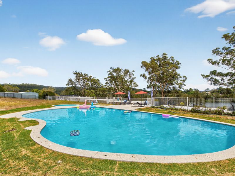 Expansive pool area with open sky views