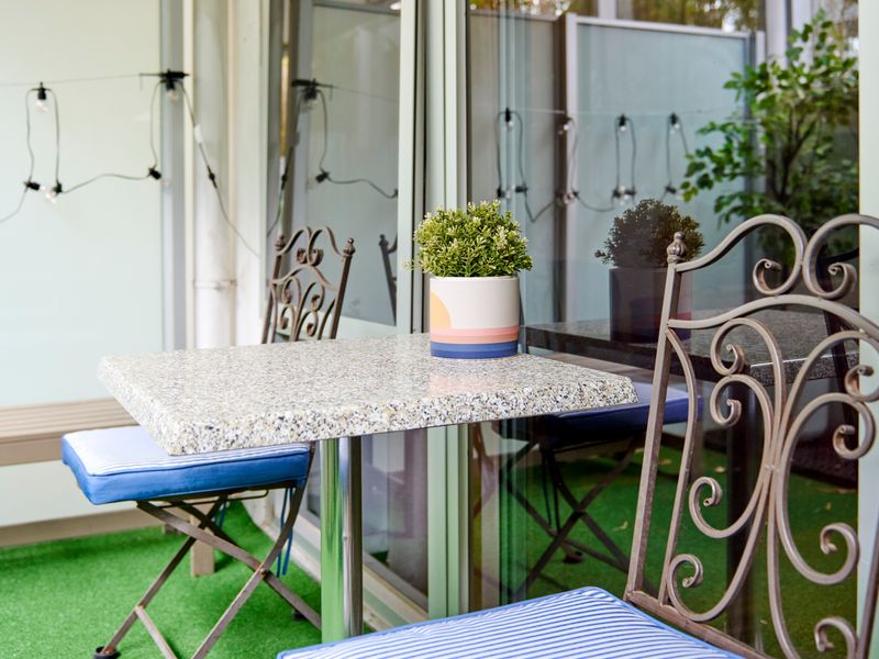 Courtyard dining spot perfect for morning coffee or alfresco meals