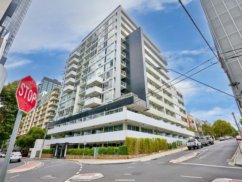 Admire the stylish architecture of this modern apartment building, located in the heart of South Yarra.