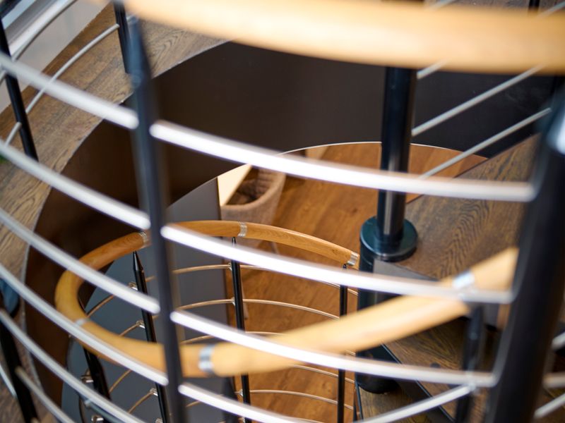 Spiral staircase showcasing unique design details