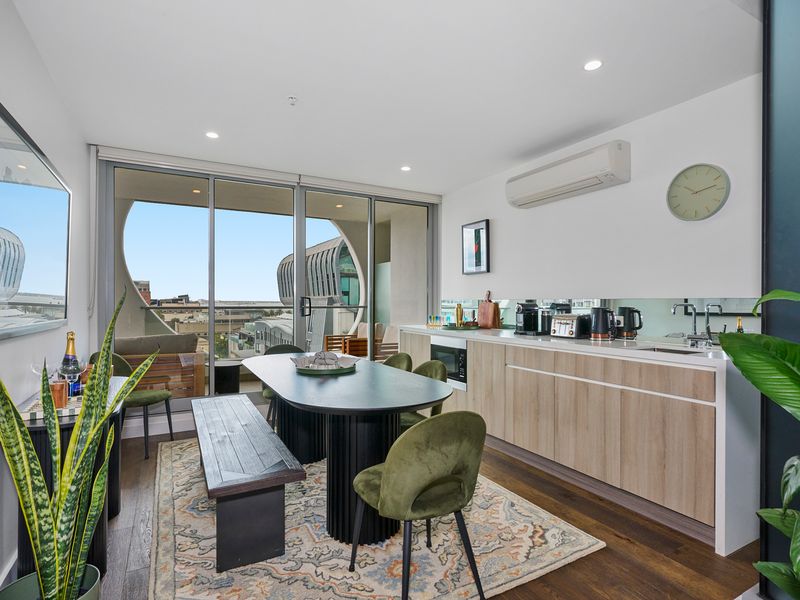 Stylish dining space perfect for meals or working remotely