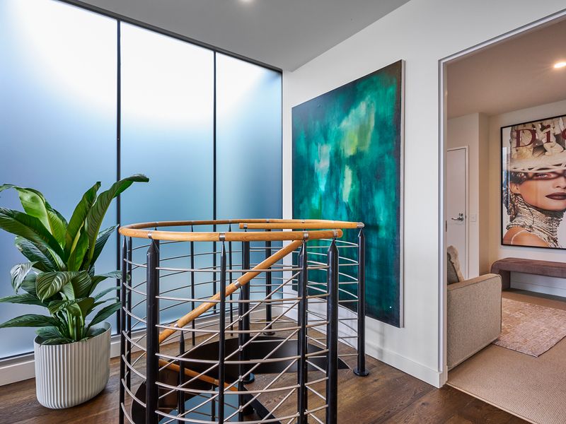 Spiral staircase adding character and architectural flair