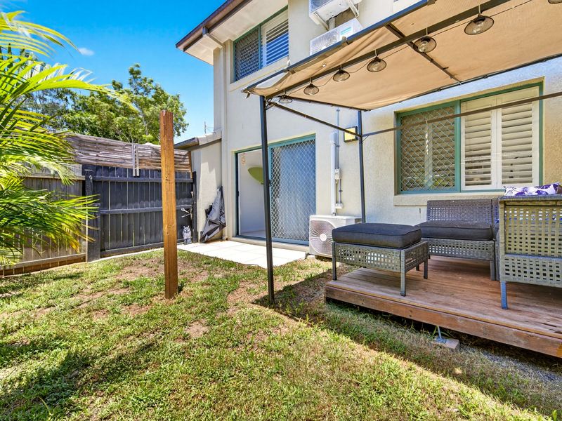 Covered deck perfect for relaxing outdoors