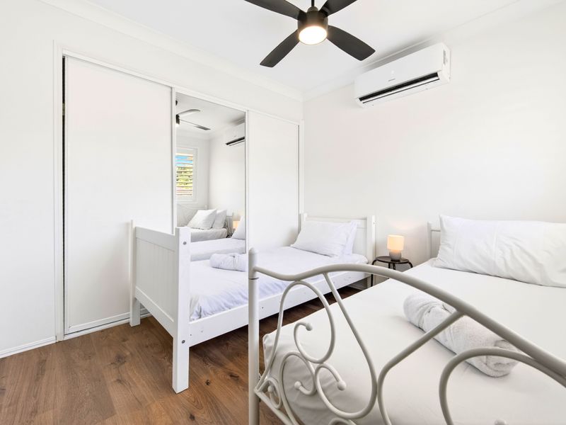 Stylish bedroom with ample storage