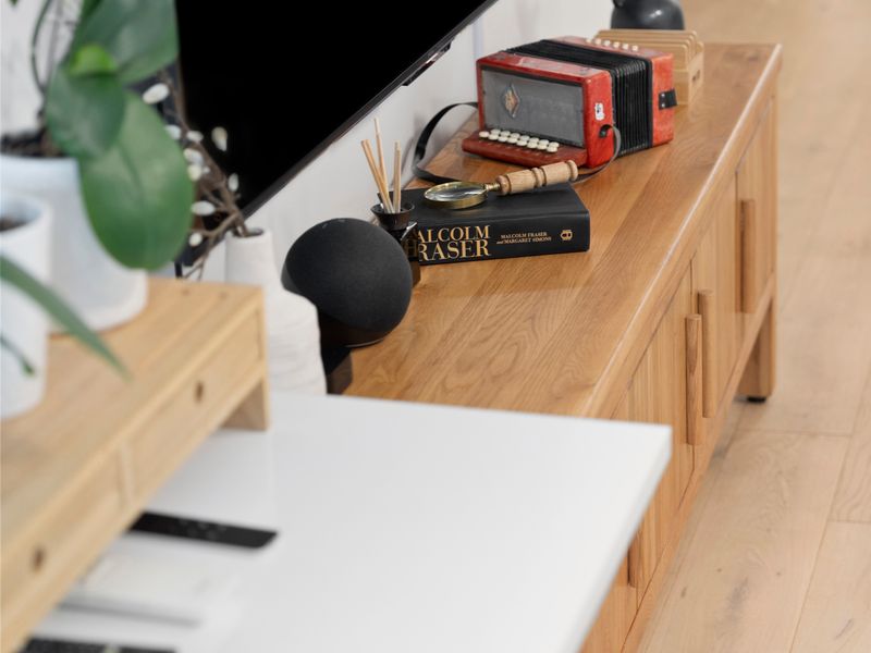Clean, contemporary interiors with warm timber finishes throughout.