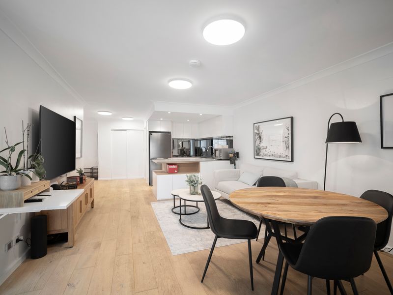 Relaxed dining area perfect for intimate meals or working remotely.