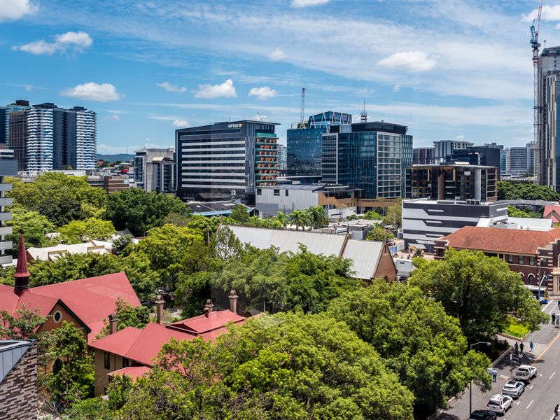 Elevated city views from the apartment