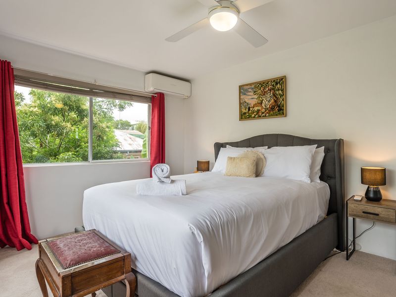 Comfortable bedroom with natural light