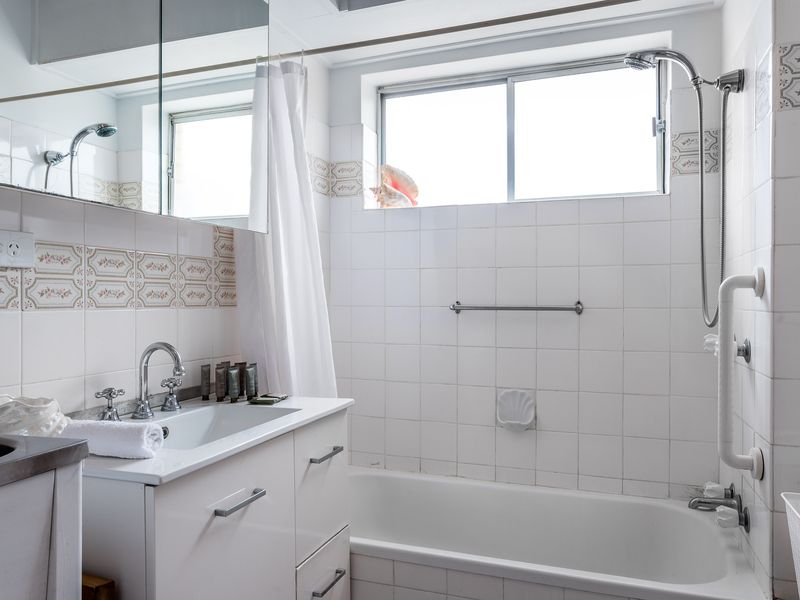 Fresh and spacious bathroom with bathtub
