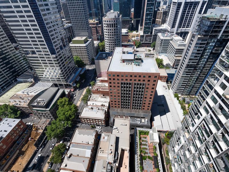 Elevated city views from the apartment