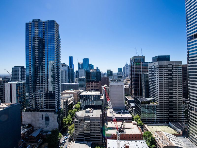High-rise cityscape showcasing the vibrant surroundings