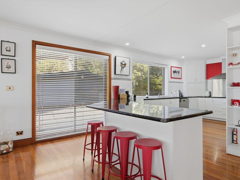 Kitchen island seating perfect for morning coffee
