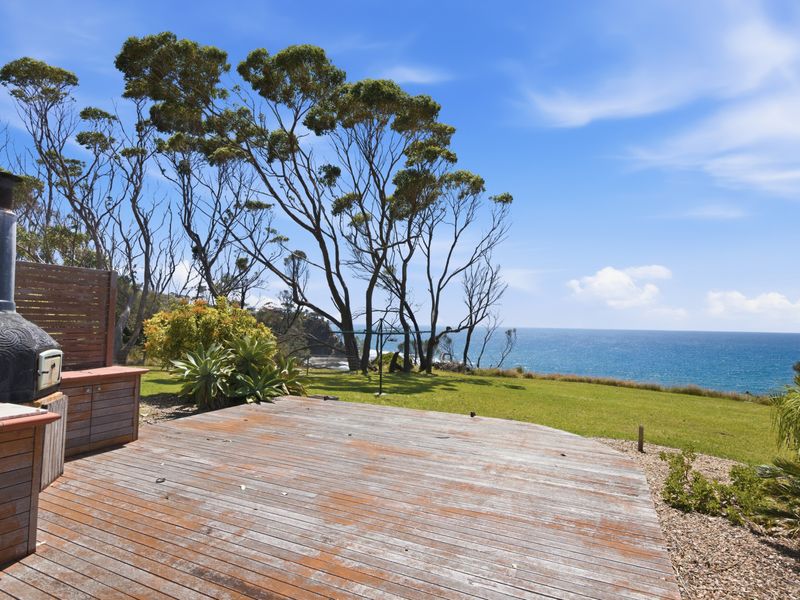 Elevated deck overlooking the coastline