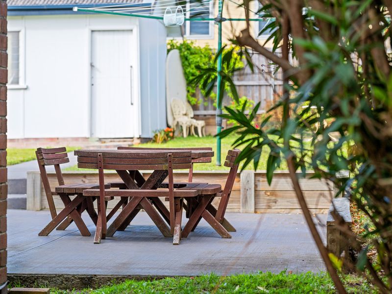 Outdoor dining patio ideal for morning coffee or sunset meals