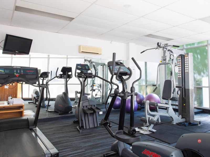 Fully equipped shared gym space to help you stay active during your stay.