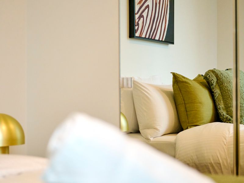 Inviting bedroom with layered textures