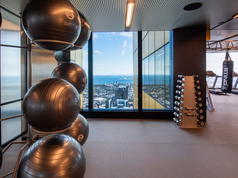 Modern gym facilities with city views to keep you motivated.