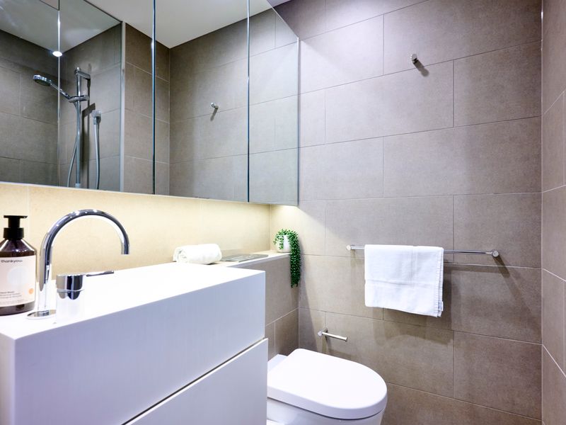 Clean, modern bathroom with premium fixtures