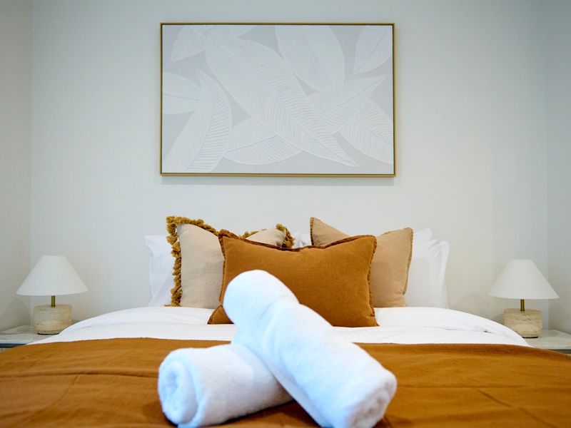 Calm bedroom retreat with soft neutral tones