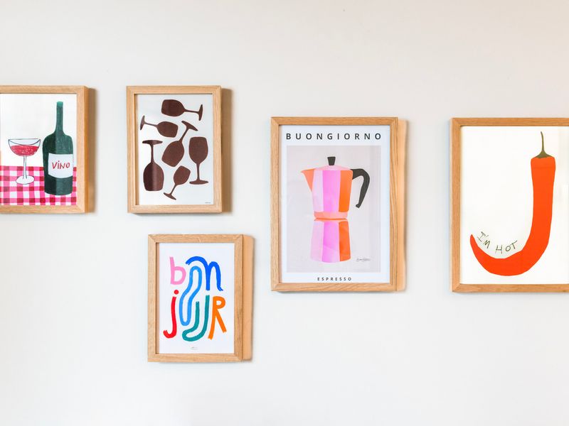 Curated wall art feature adding personality and charm.