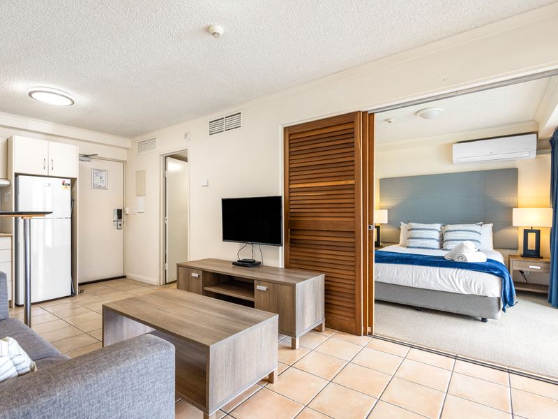 Open plan design, Living room, kitchen and connects to the bedroom and balcony