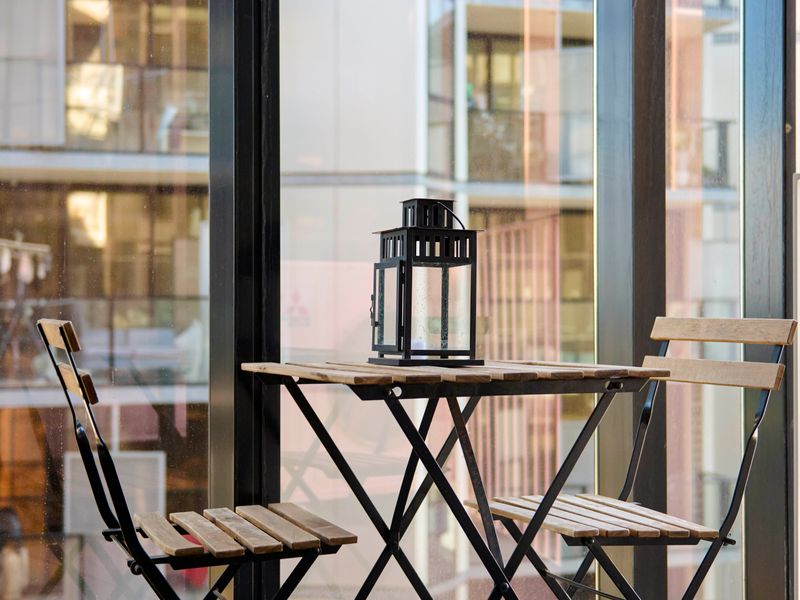 Private balcony setting for morning coffee or evening drinks.