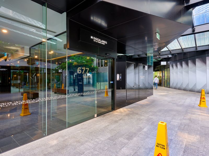 Modern entrance with convenient drop-off area.