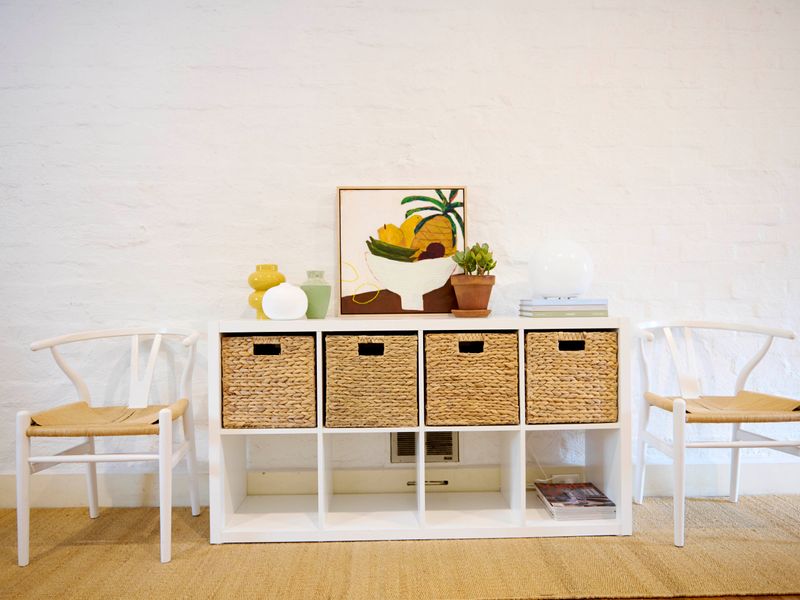 Stylish workspace and storage nook