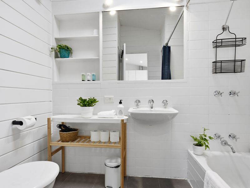 Clean and bright bathroom with modern fittings